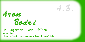 aron bodri business card
